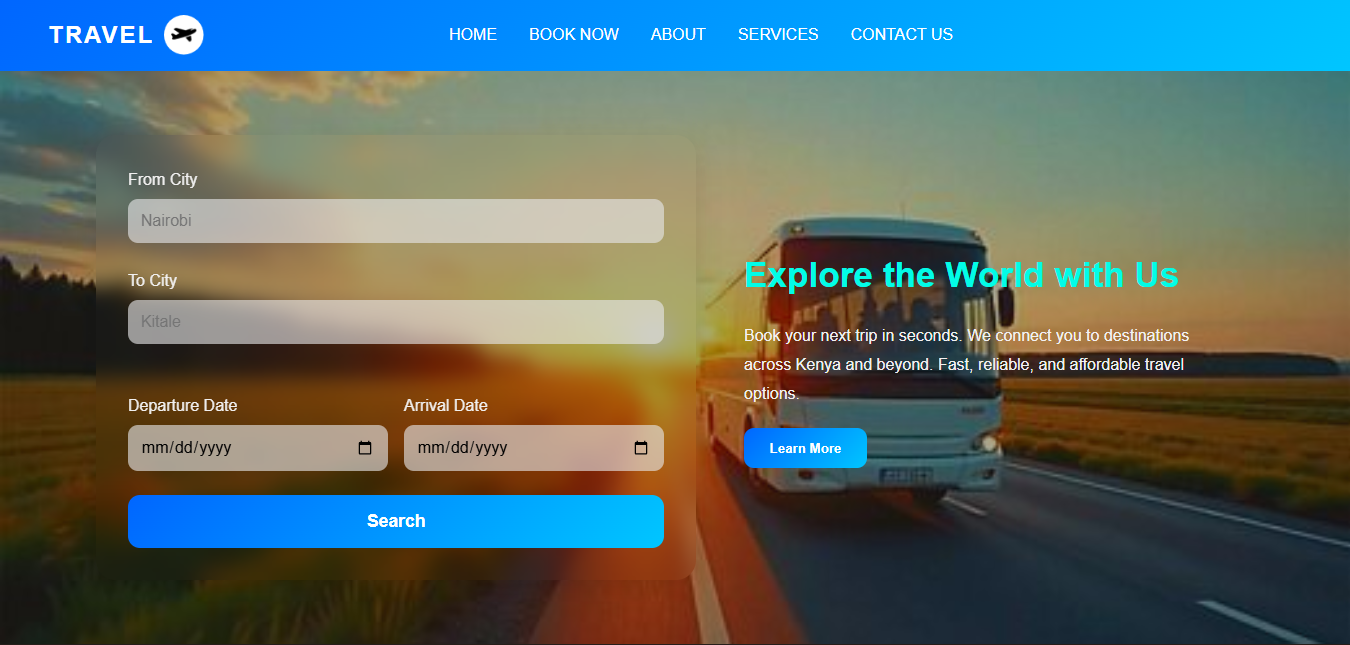 Travel booking website